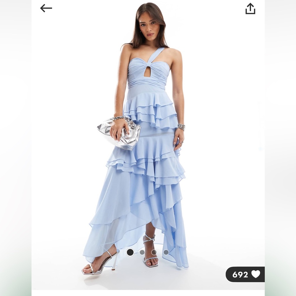 ASOS Light Blue Layered Maxi Skirt